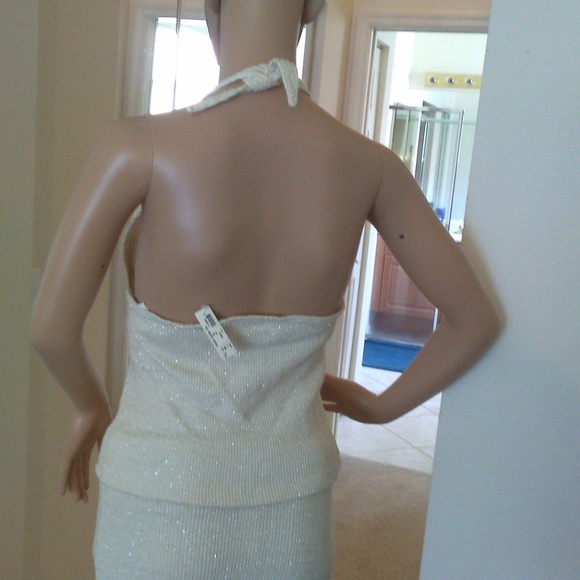 BNWT VINTAGE WHITE HOUSE BOUTIQUE 3 PC OFF WHITE/ GOLD SEXY SZ SMALL BY MARe' - Picture 11 of 12